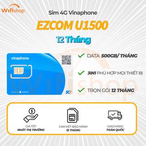 Sim 5G Vinaphone U1500 500GB/tháng - nạp sẵn 12 theo tháng