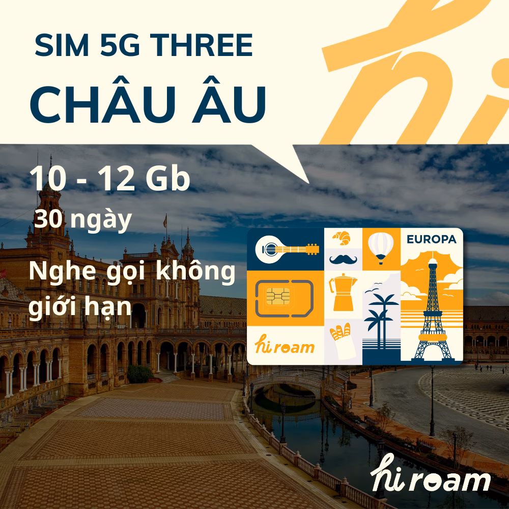 Sim Du Lịch Châu Âu - Miễn phí nghe gọi