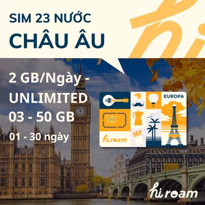 Sim Du Lịch 40 Nước Châu Âu