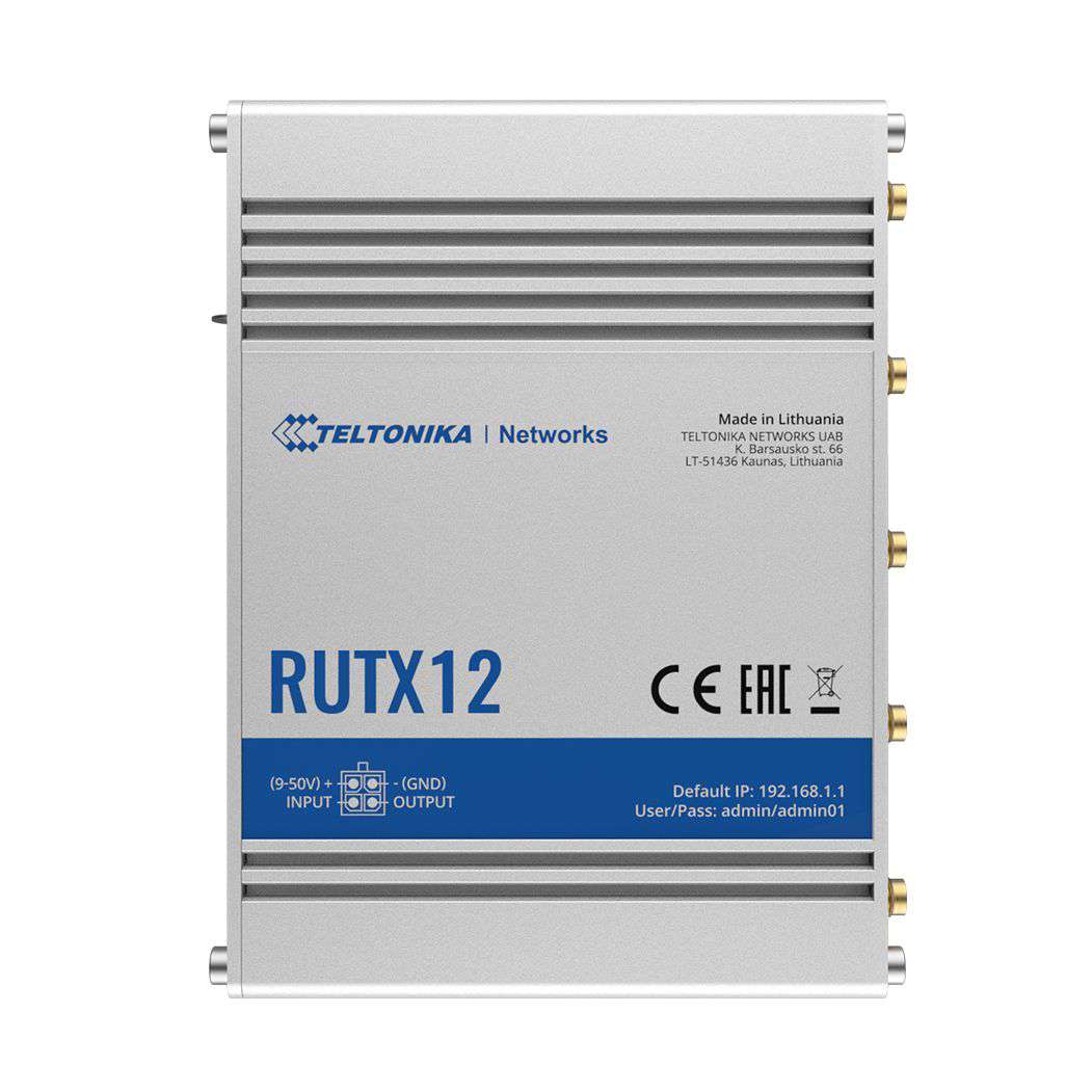 Bộ Phát Wifi 4G Công Nghiệp Teltonika RUTX12 Hỗ Trợ 2 Sim kết nối 150 user
